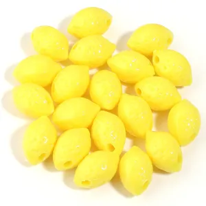 Perline sfuse in acrilico limone giallo per accessori di gioielli braccialetto fai da te.