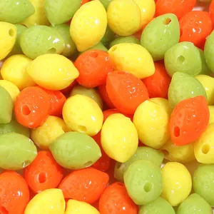 Perline in acrilico colorate a forma di frutta limone arancia sfuse per gioielli fai da te.