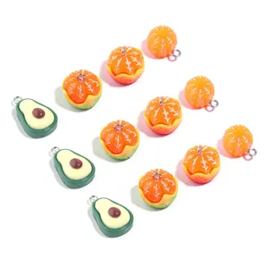 Ciondoli frutta in acrilico arancia e avocado perline DIY accessori gioielli bracciale