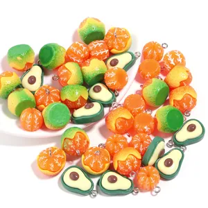 Ciondoli frutta acrilico arancia avocado limone perline per bracciale collana gioielli DIY.