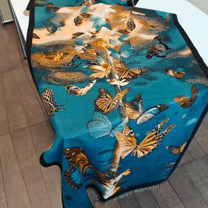 Damen Winter warme dicke Schal Stola mit künstlerischem Ölgemälde Schmetterling Muster.