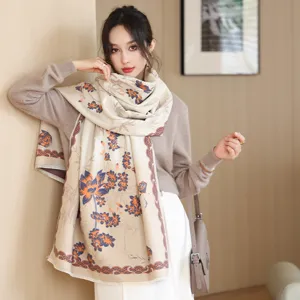 Donna moda autunno inverno tatto cashmere sciarpa stampato floreale comodo scialle