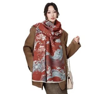 Verdichtetes Cashmere-Imitat Damen Schal Mode doppelseitig bedruckt Winter warme Schal