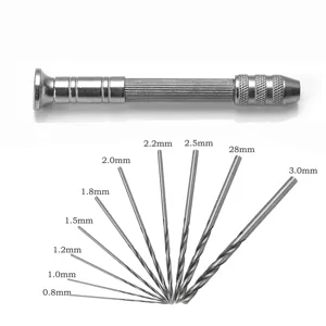 Precisione handboorset met verschillende boorbits voor DIY harsambachten en sieraden maken.