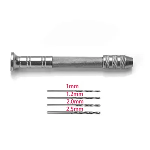 Mini handboor spantang met 1mm 1.2mm 2.0mm 2.5mm boren voor DIY hars handwerk.