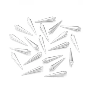 Silver cone spike pendants DIY jewelry findings plastic charm necklace accessories 100pcs