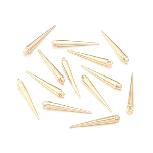 Gold cone spike pendants DIY jewelry findings for necklace bracelet crafting accessories.