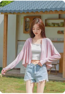 Veste de protection solaire rose légère pour femmes, vêtements d'été respirants et de plein air.