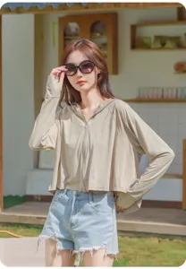 Sweat à capuche de protection solaire pour femme, veste anti-UV respirante avec fermeture éclair.