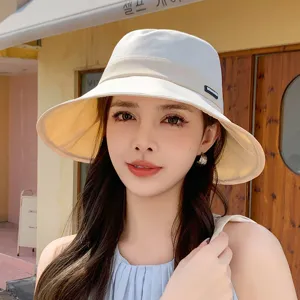 Women wide brim bucket hat summer anti-uv sun protection beach hat fashion casual cap