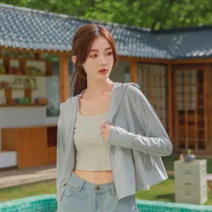 Femme veste légère anti-uv protection solaire été extérieur respirant sweat à capuche