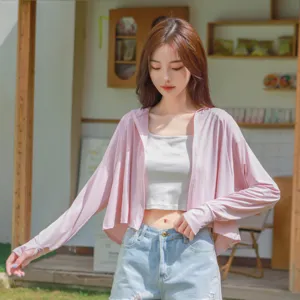 Veste de protection solaire rose légère pour femme, blouson anti-UV respirant d'été en plein air.