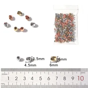 CCB metallic faceted rhombus spacer beads, 100pcs pack DIY jewelry making and bracelet supplies.