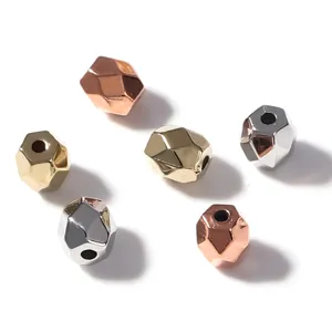 CCB faceted rhombus barrel beads metallic spacer beads DIY jewelry making accessories