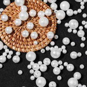Matte White Frosted Wrinkled Artificial Pearl Beads ABS Plastic Round Loose Spacer Beads For DIY Wedding Jewelry Making Crafts Accessory