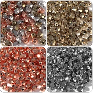 Faceted Rhombus Barrel Beads CCB Electroplated Metallic Spacer Beads For DIY Bracelet Necklace Jewelry Making