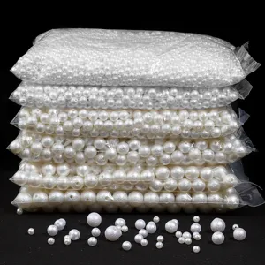 ABS imitation white matte pearl beads bulk for DIY wedding craft accessories jewelry making