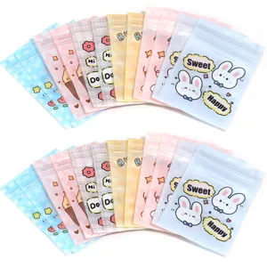 Cute cartoon ziplock packaging bags for small items jewelry hair accessories 20pcs pack