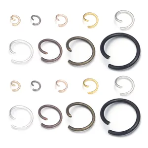 Anneaux ouverts en metal pour creation de bijoux DIY, diverses tailles et couleurs.