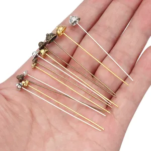 DIY metal flower head pins and jewelry accessories for handmade craft making supplies