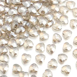 Faceted crystal heart glass beads bulk for DIY jewelry making, necklace bracelet accessories