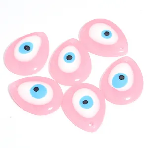 Roze hars druppel boze oog hanger bedels voor DIY sieraden maken kettingen armbaden