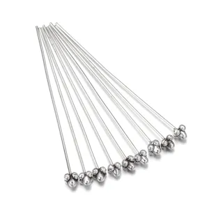 Silver metal alloy flower head pins DIY handmade jewelry accessories craft findings detail view