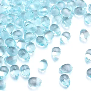 Cuentas de cristal de lágrima azul claro, abalorios sueltos para collar joyería hecho a mano.