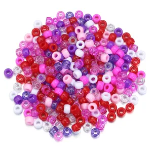 Perles en acrylique colorées en vrac pour bracelets DIY et fabrication de bijoux