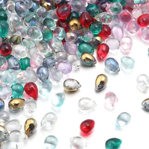 Cuentas de vidrio en forma de gota coloridas para joyería DIY, abalorios de cristal.