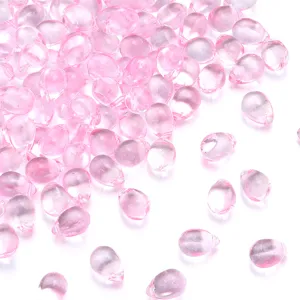 Cuentas sueltas de vidrio en forma de gota rosa cristal transparente collar accesorios