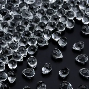 Cuentas de vidrio transparente en gota para joyería DIY collares aretes accesorios.