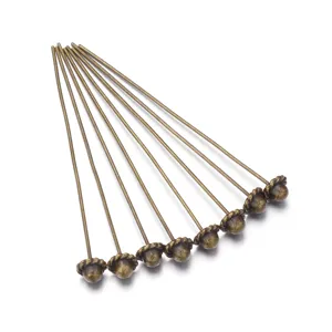 Bronze alloy ball head pins for DIY jewelry making, vintage metal crafting sewing pins 8pcs