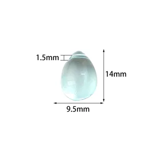 Cuenta de Lágrima de Vidrio Colgante de Cristal Transparente Accesorio de Joyas 14mm