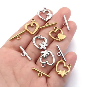 Gedetailleerd overzicht van roestvrijstalen OT tuimelsluitingen voor DIY handgemaakte sieraden armbanden.