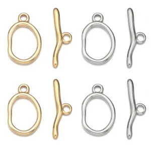 Roestvrijstalen golvende OT toggle sluitingen voor DIY sieraden maken, ketting en armband connectors.