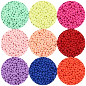 Perles rondes en acrylique 3 4 5mm accessoires de fabrication de bijoux DIY perles en vrac