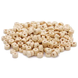 Perles d'espacement en bois naturel rondes en vrac accessoires de bijoux DIY bracelet