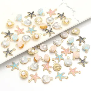 Pendentifs océan émaillés en alliage perle coquillage étoile de mer bijoux DIY lot