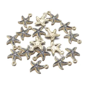 Pendentifs étoiles de mer émail doré en alliage pour bijoux colliers et bracelets DIY