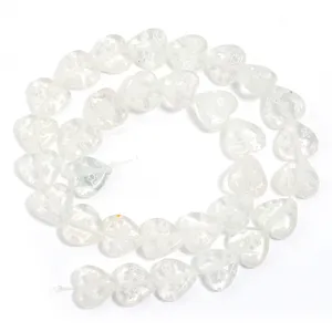 Clear heart glass beads transparent crystal beads for DIY handmade bracelet jewelry making.