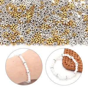 DIY lega perline distanziatrici fiocco argento antico oro componenti creazione gioielli