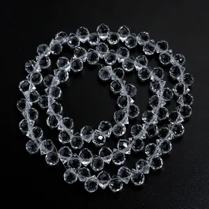 Clear faceted crystal glass water drop loose beads for DIY handmade jewelry bracelets necklaces.
