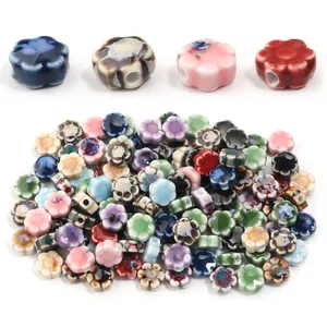 Perles en céramique marguerite en vrac pour bracelets, colliers faits main et accessoires de bijoux.
