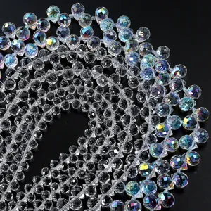 Glass Crystal Beads Water Drop Loose Beads Transparent Strawberry Handmade DIY Necklace Bracelet Jewelry Accessories