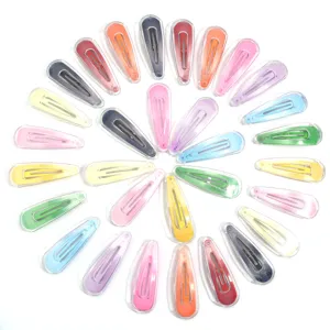Transparente Gelee Farbe Haarspangen Bonbon Kunststoff Schale Tropfen Haarnadeln fur Damen Kinder 5cm