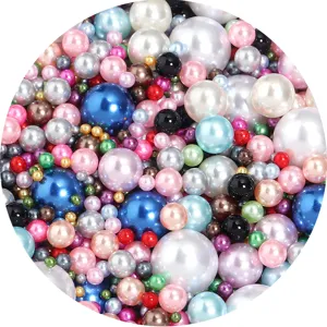 Colorful faux pearl beads mix size no hole DIY craft UV resin filling jewelry accessories