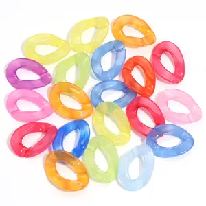 Colorful acrylic open jump rings jelly color diy chain links for bag glasses strap jewelry making
