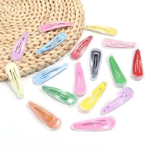 Bunte transparente Gelee Haarklammern Set, Bonbonfarben Wassertropfen BB Haarnadeln fuer Frauen