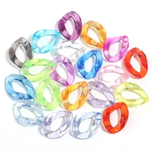 Acrylic open jump rings chain links jelly colorful DIY jewelry accessories details view